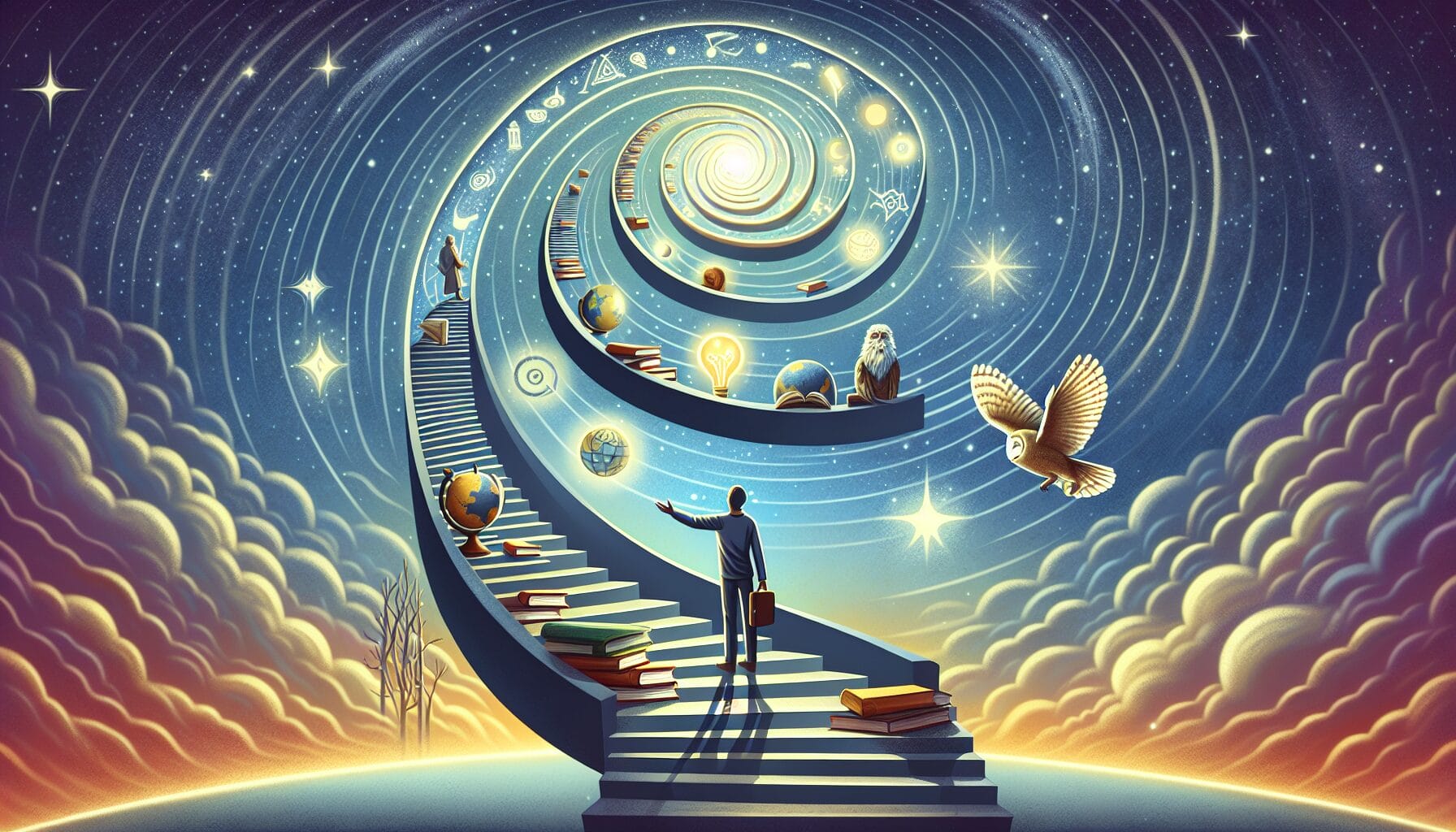 Illustration of continuous learning and adaptation for success
